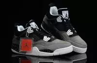 jordan 4 hommes air nubuck haut dessus chaussures basket ball promotion gris blanc